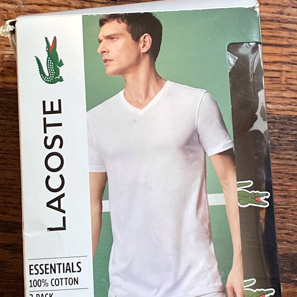 Lacoste men 3 pack v-neck t-shirts
